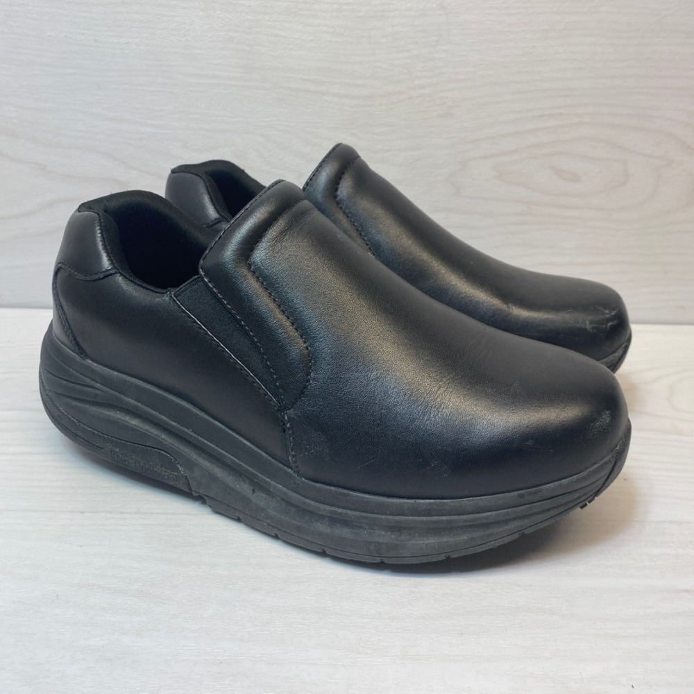 Gravity Defyer Womens 8.5 Slip-On Shoes Leather Black Orthopedic Work